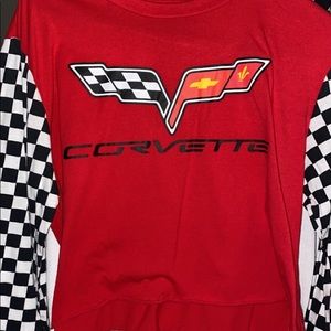 Corvette red long sleeve crop top